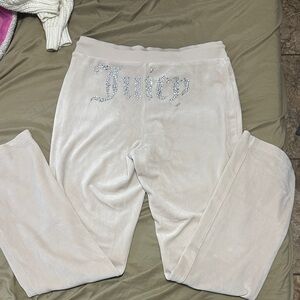 Juicy Couture Beige Velour Pants with Glitter Logo